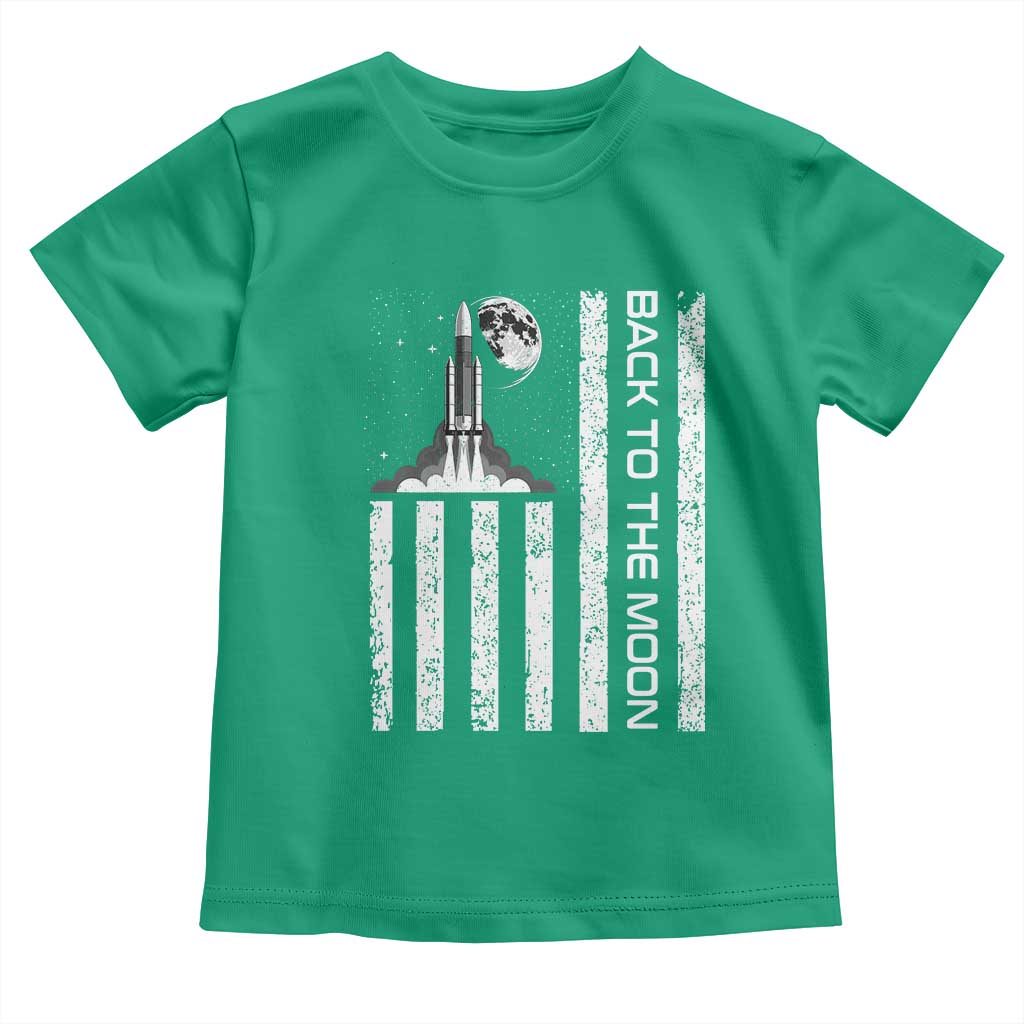 Patriotic American Pride Astronaut Lunar Mission Toddler T Shirt Back To The Moon