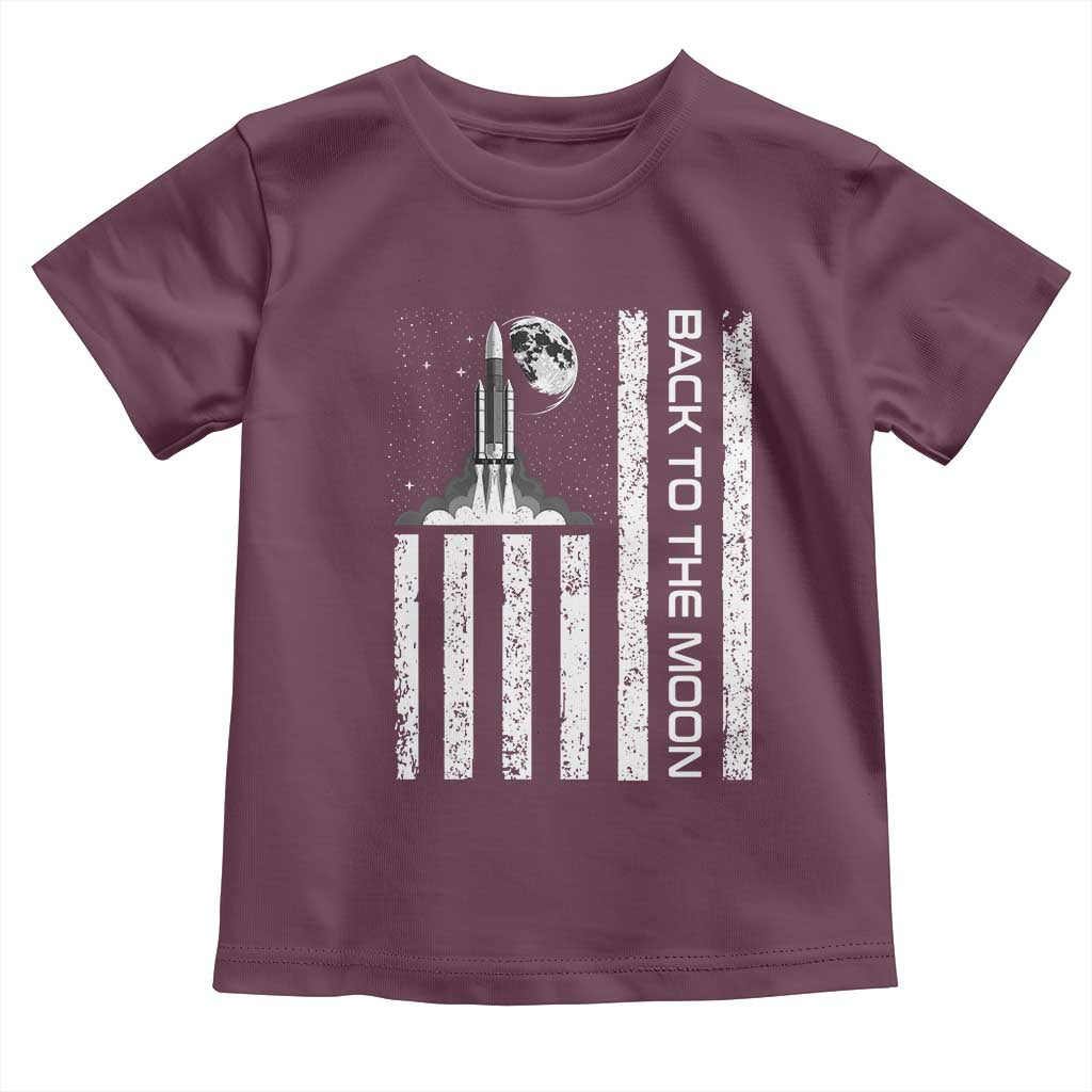 Patriotic American Pride Astronaut Lunar Mission Toddler T Shirt Back To The Moon