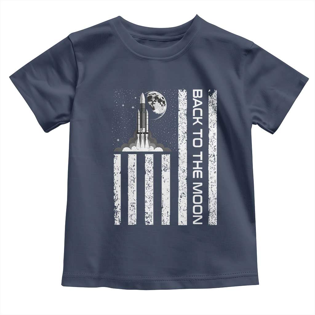 Patriotic American Pride Astronaut Lunar Mission Toddler T Shirt Back To The Moon