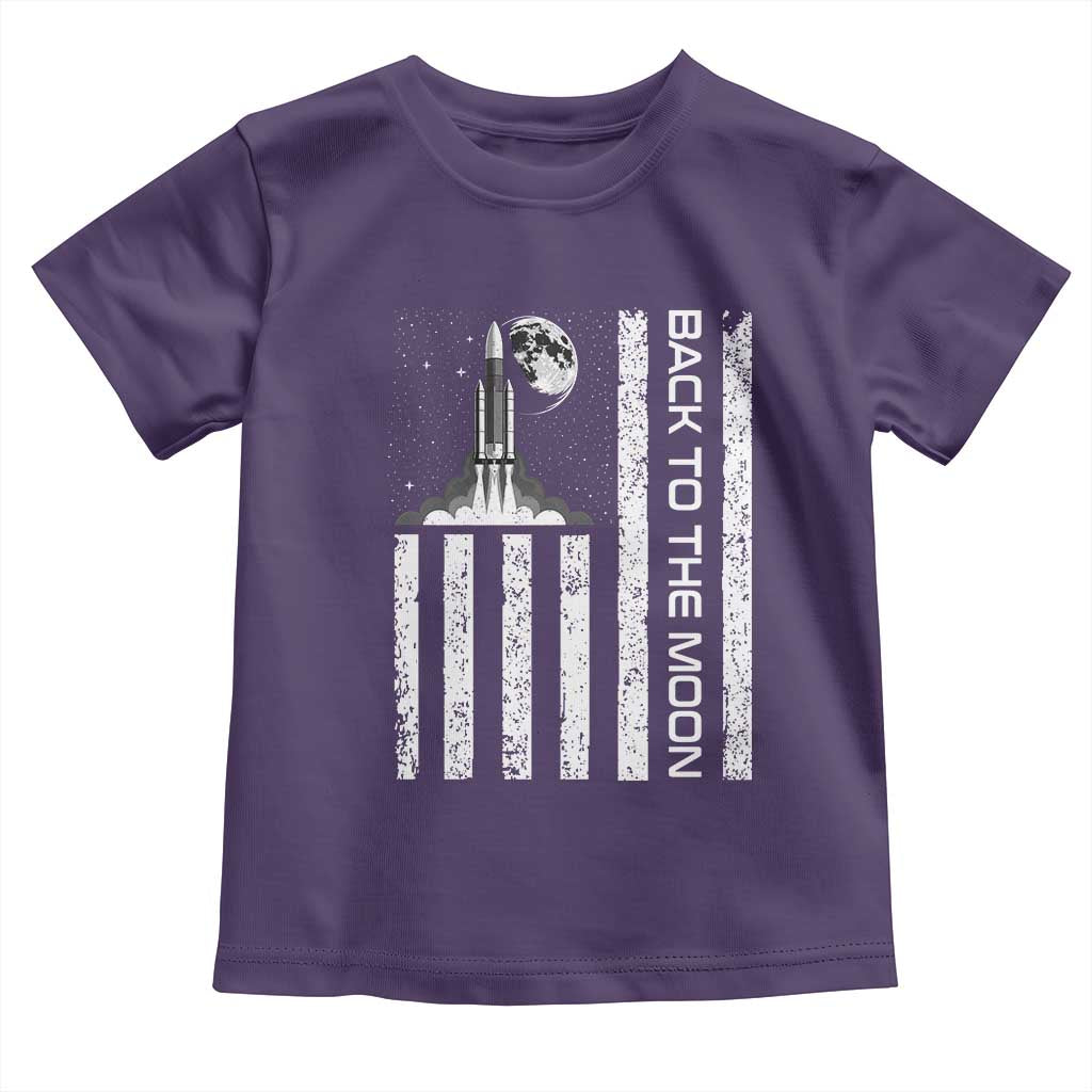 Patriotic American Pride Astronaut Lunar Mission Toddler T Shirt Back To The Moon