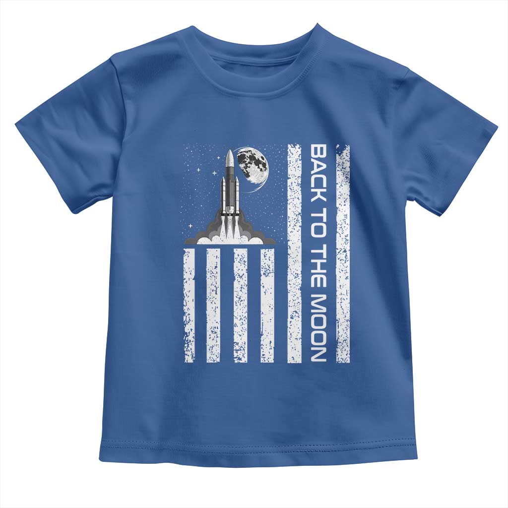 Patriotic American Pride Astronaut Lunar Mission Toddler T Shirt Back To The Moon