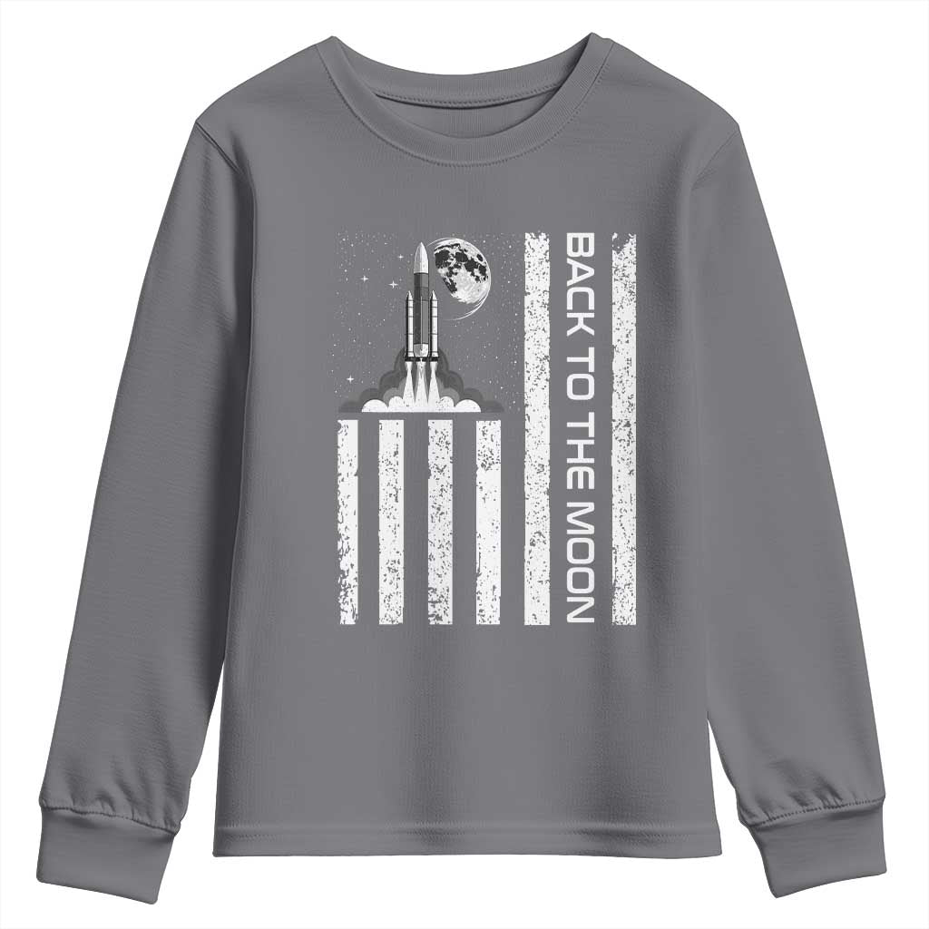 Patriotic American Pride Astronaut Lunar Mission Youth Sweatshirt Back To The Moon
