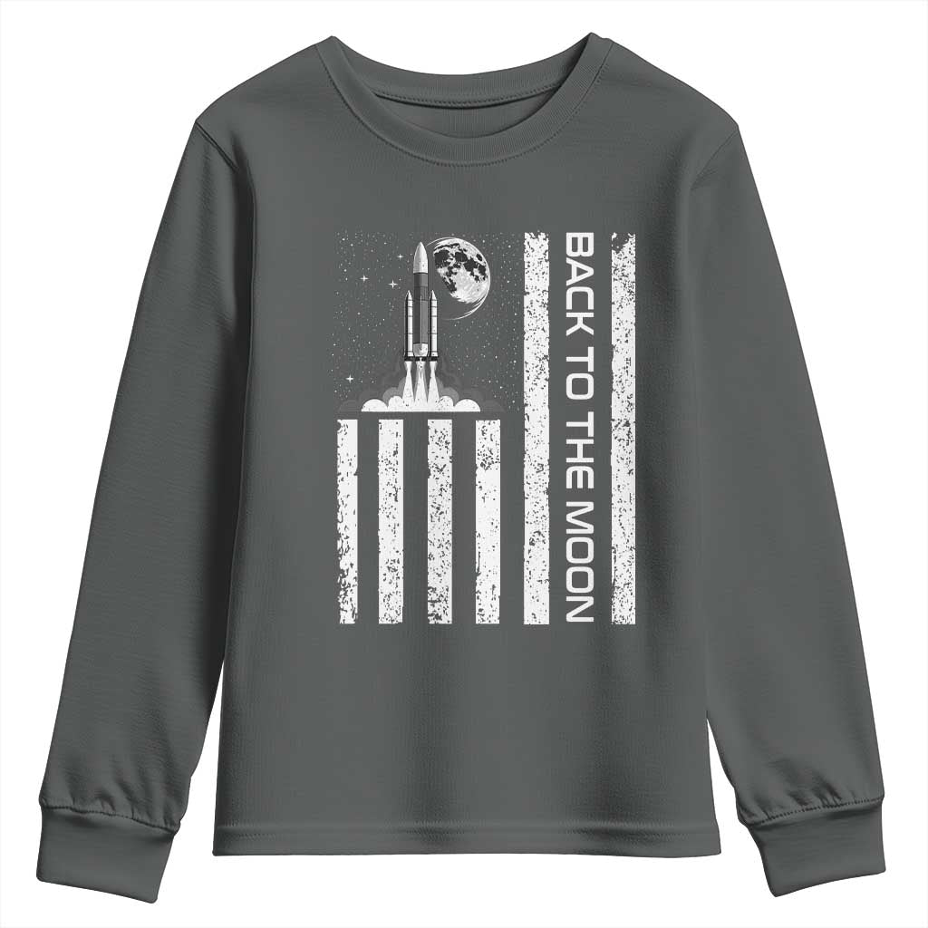 Patriotic American Pride Astronaut Lunar Mission Youth Sweatshirt Back To The Moon