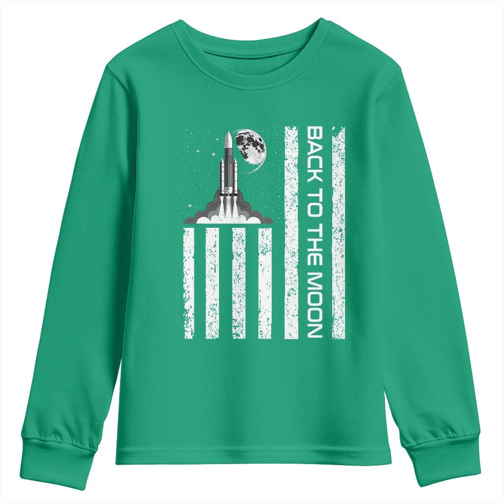 Patriotic American Pride Astronaut Lunar Mission Youth Sweatshirt Back To The Moon