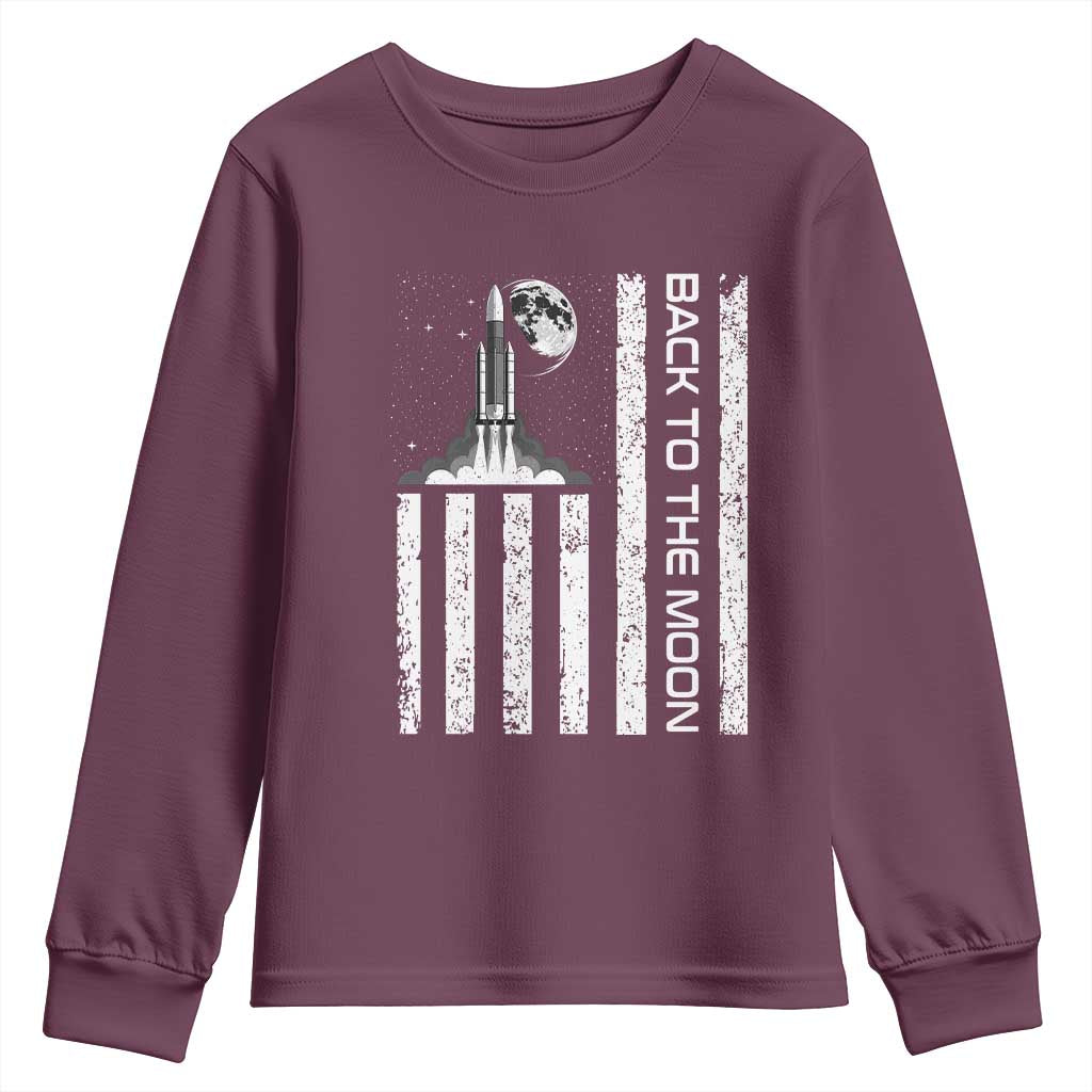 Patriotic American Pride Astronaut Lunar Mission Youth Sweatshirt Back To The Moon