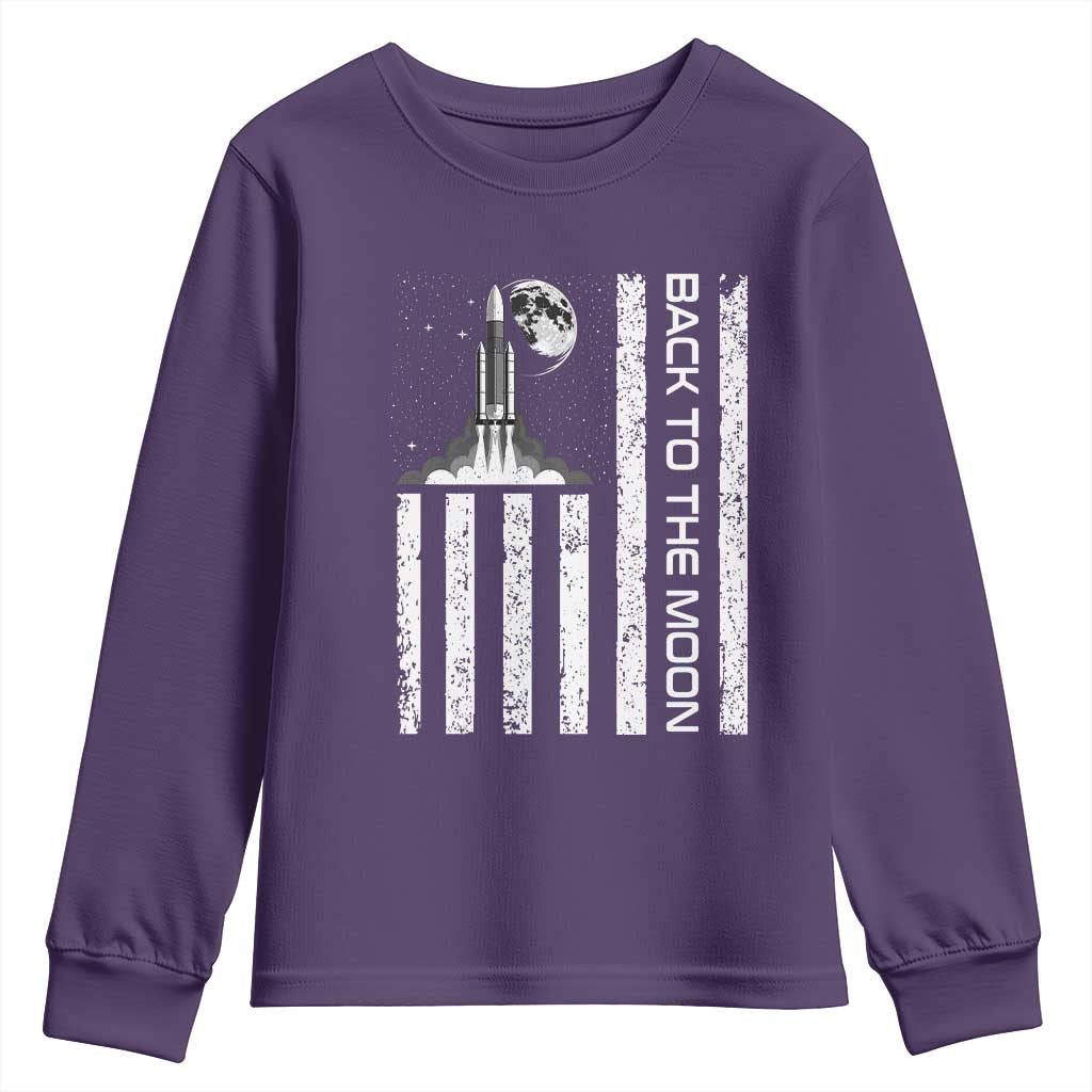 Patriotic American Pride Astronaut Lunar Mission Youth Sweatshirt Back To The Moon