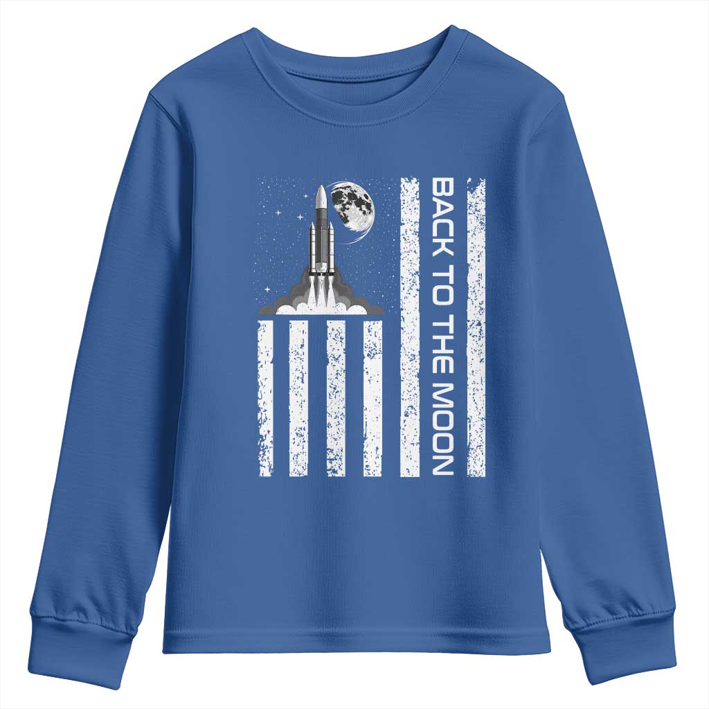 Patriotic American Pride Astronaut Lunar Mission Youth Sweatshirt Back To The Moon