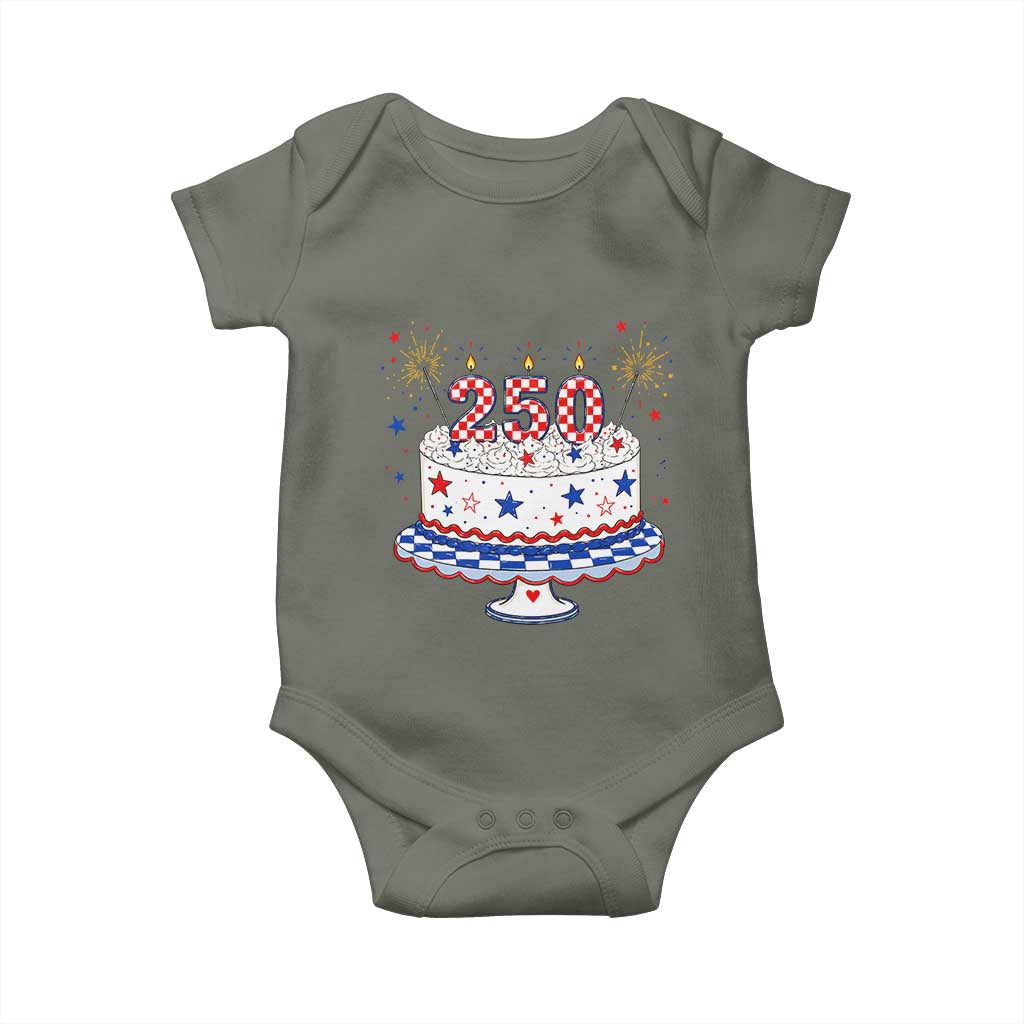 USA 250th Anniversary Birthday Cake Party Gift Baby Onesie