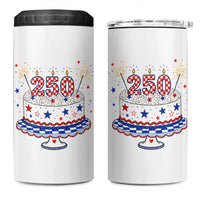 USA 250th Anniversary Birthday Cake Party Gift 4 in 1 Can Cooler Tumbler
