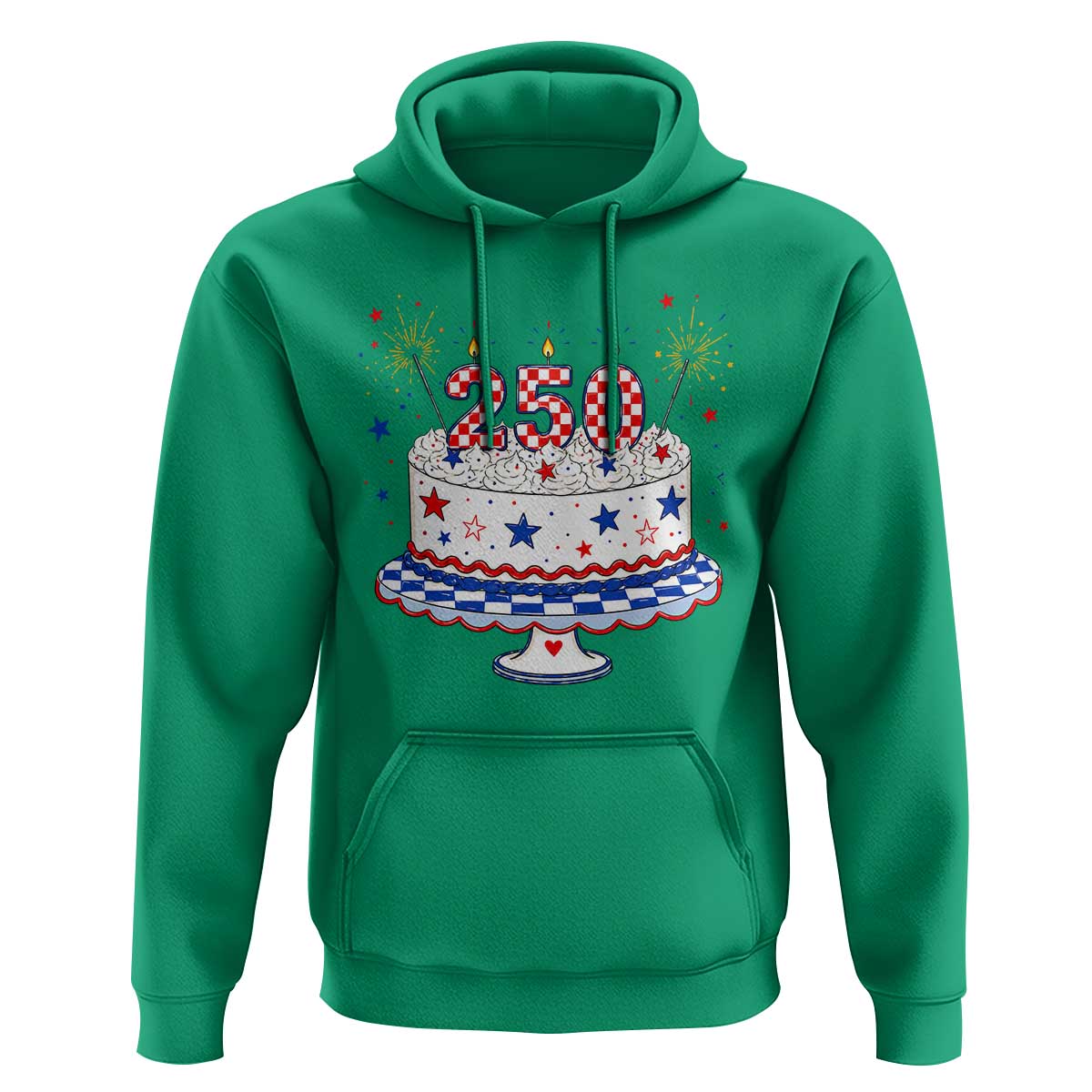 USA 250th Anniversary Birthday Cake Party Gift Hoodie