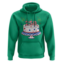 USA 250th Anniversary Birthday Cake Party Gift Hoodie