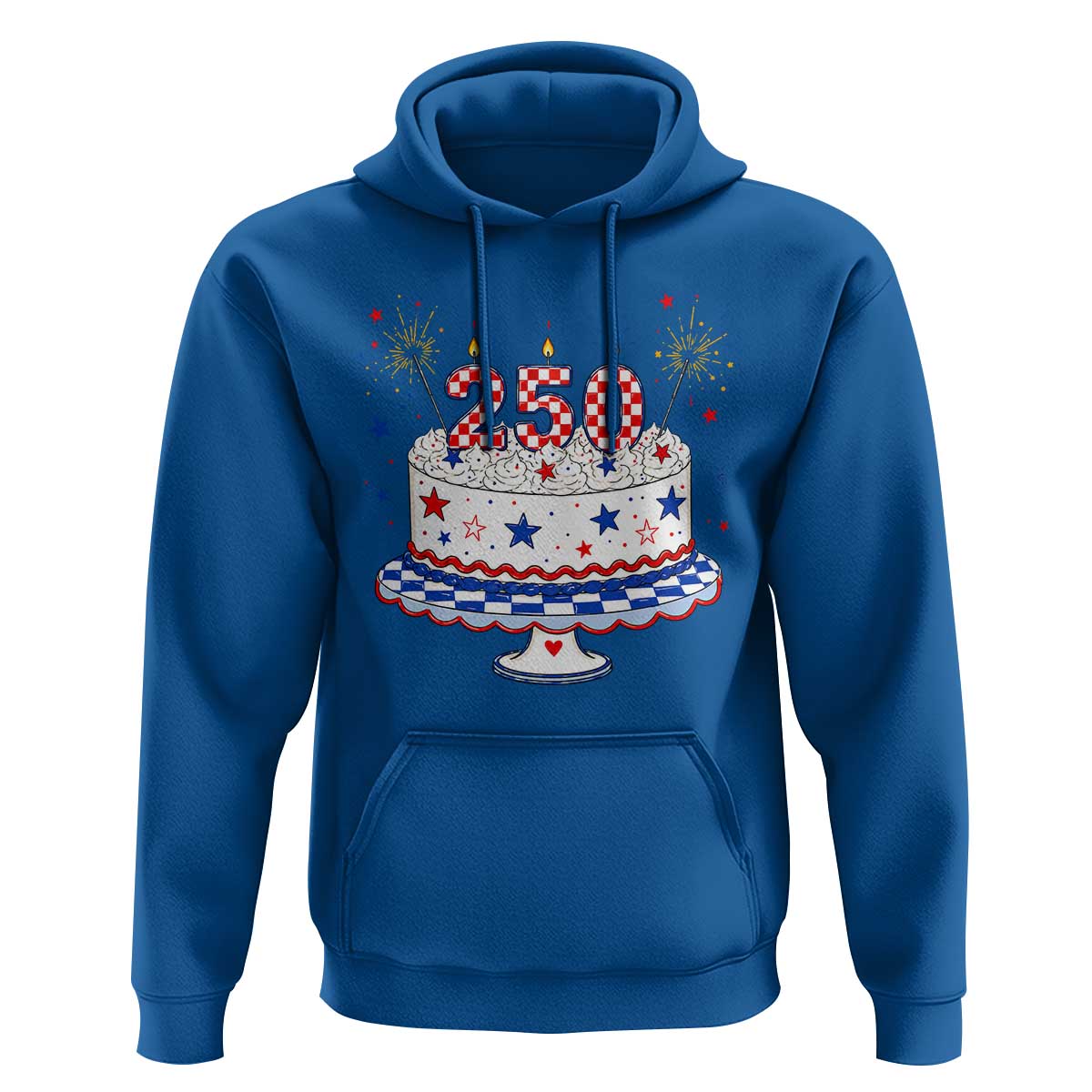 USA 250th Anniversary Birthday Cake Party Gift Hoodie
