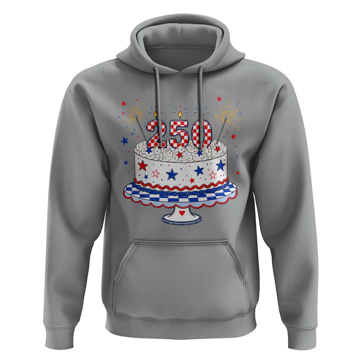 USA 250th Anniversary Birthday Cake Party Gift Hoodie