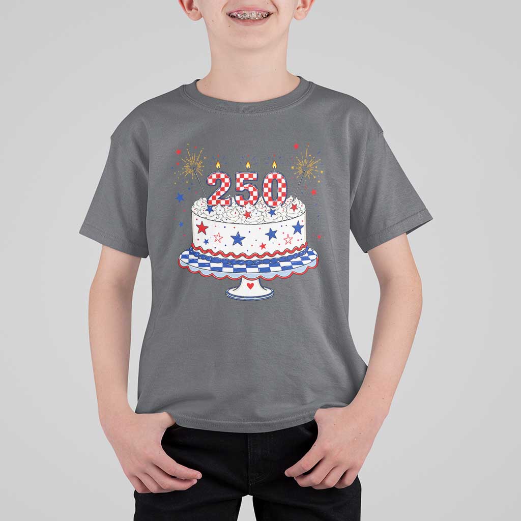 USA 250th Anniversary Birthday Cake Party Gift T Shirt For Kid
