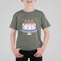 USA 250th Anniversary Birthday Cake Party Gift T Shirt For Kid