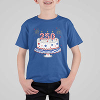 USA 250th Anniversary Birthday Cake Party Gift T Shirt For Kid