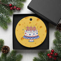 USA 250th Anniversary Birthday Cake Party Gift Ceramic Ornament