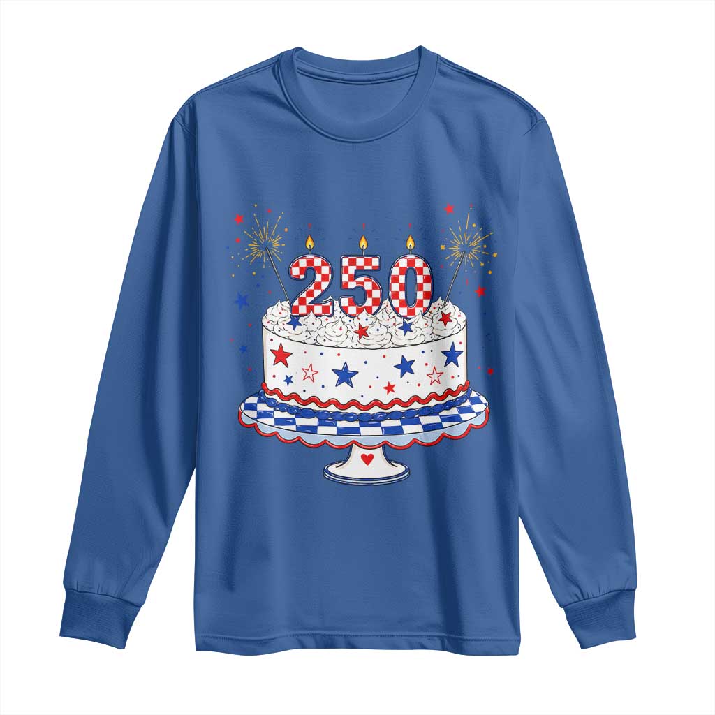 USA 250th Anniversary Birthday Cake Party Gift Long Sleeve Shirt