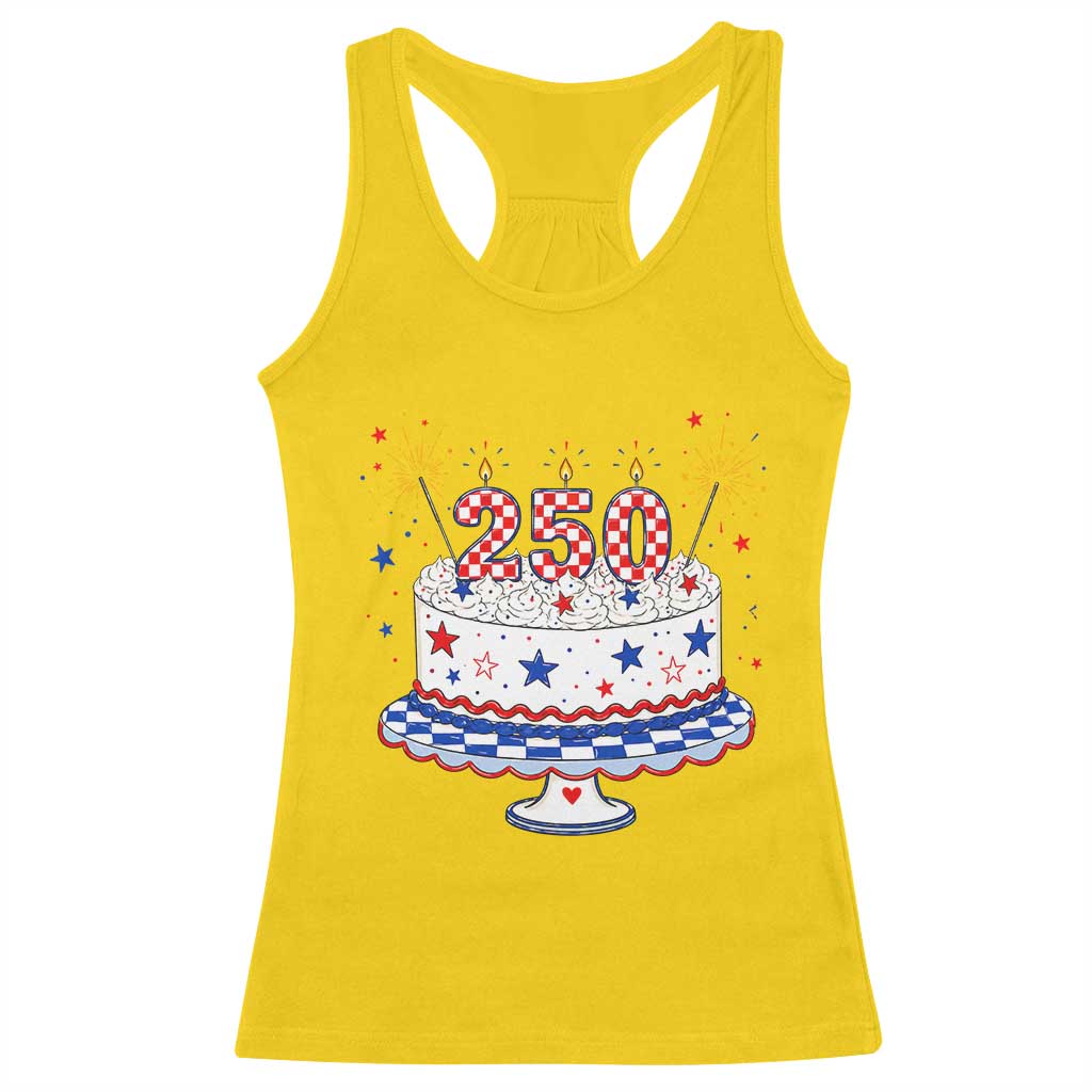 USA 250th Anniversary Birthday Cake Party Gift Racerback Tank Top