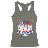 USA 250th Anniversary Birthday Cake Party Gift Racerback Tank Top