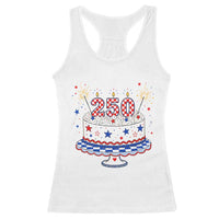 USA 250th Anniversary Birthday Cake Party Gift Racerback Tank Top