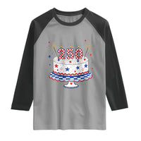 USA 250th Anniversary Birthday Cake Party Gift Raglan Shirt