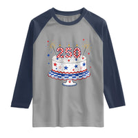 USA 250th Anniversary Birthday Cake Party Gift Raglan Shirt