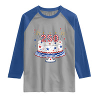 USA 250th Anniversary Birthday Cake Party Gift Raglan Shirt