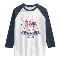 USA 250th Anniversary Birthday Cake Party Gift Raglan Shirt