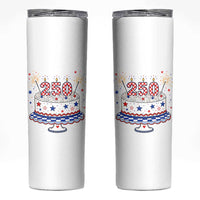 USA 250th Anniversary Birthday Cake Party Gift Skinny Tumbler