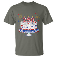 USA 250th Anniversary Birthday Cake Party Gift T Shirt