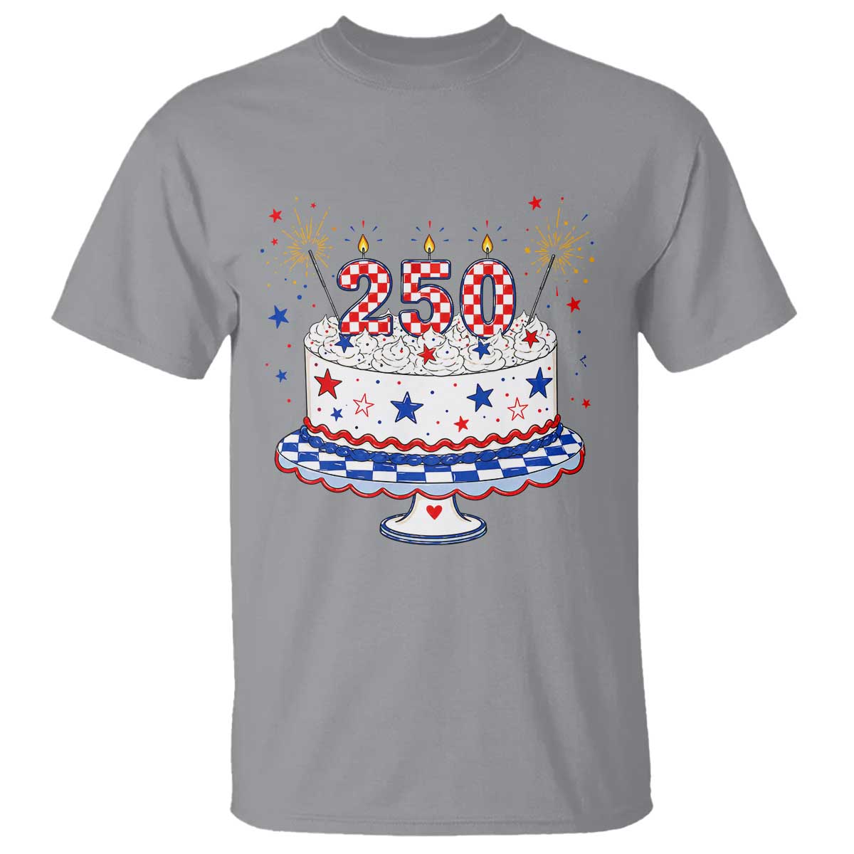 USA 250th Anniversary Birthday Cake Party Gift T Shirt