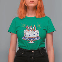USA 250th Anniversary Birthday Cake Party Gift T Shirt For Women