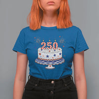 USA 250th Anniversary Birthday Cake Party Gift T Shirt For Women