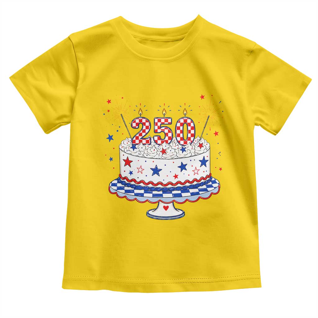 USA 250th Anniversary Birthday Cake Party Gift Toddler T Shirt