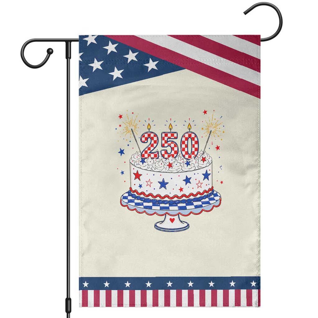 USA 250th Anniversary Birthday Cake Party Gift Patriotic Garden Flag