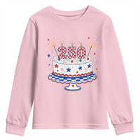 USA 250th Anniversary Birthday Cake Party Gift Youth Sweatshirt