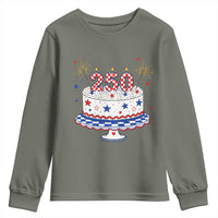 USA 250th Anniversary Birthday Cake Party Gift Youth Sweatshirt