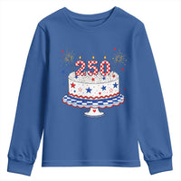 USA 250th Anniversary Birthday Cake Party Gift Youth Sweatshirt