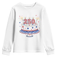USA 250th Anniversary Birthday Cake Party Gift Youth Sweatshirt