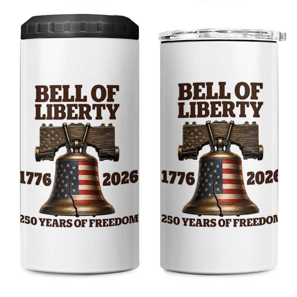 Liberty Bell 250th Anniversary 4 in 1 Can Cooler Tumbler American Pride Gift