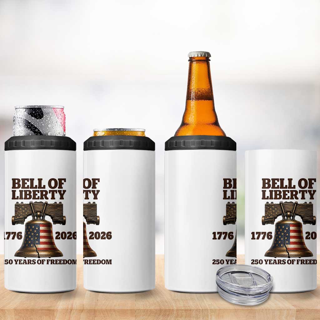 Liberty Bell 250th Anniversary 4 in 1 Can Cooler Tumbler American Pride Gift