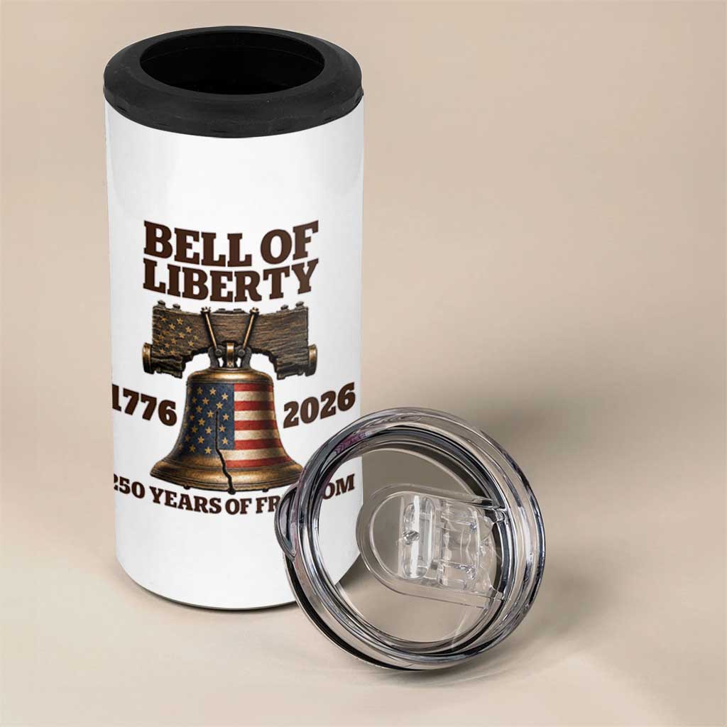 Liberty Bell 250th Anniversary 4 in 1 Can Cooler Tumbler American Pride Gift