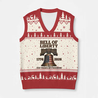 Liberty Bell 250th Anniversary V-Neck Knit Sweater Vest American Pride Gift