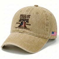 Liberty Bell 250th Anniversary Washed Cotton Baseball Cap American Pride Gift