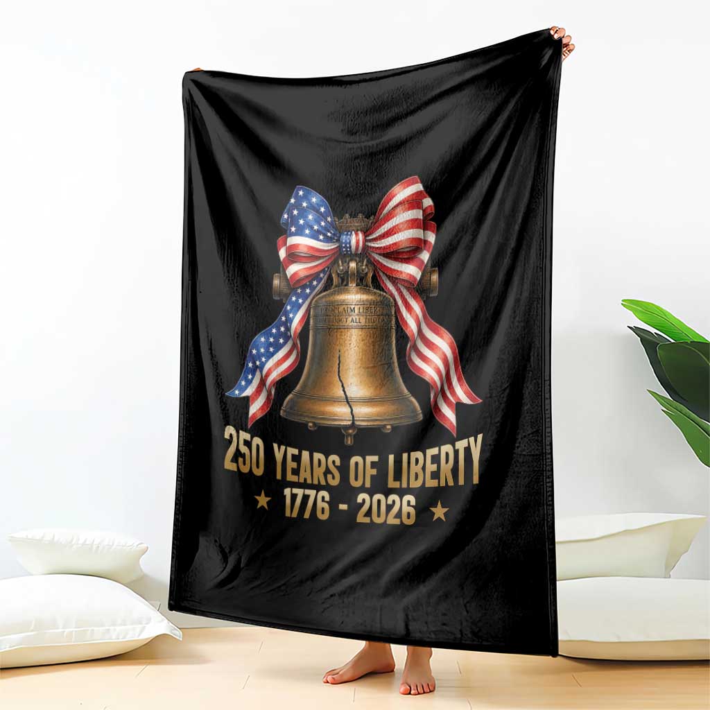 250 Years Of Liberty Throw Blanket American Heritage Bell Graphic