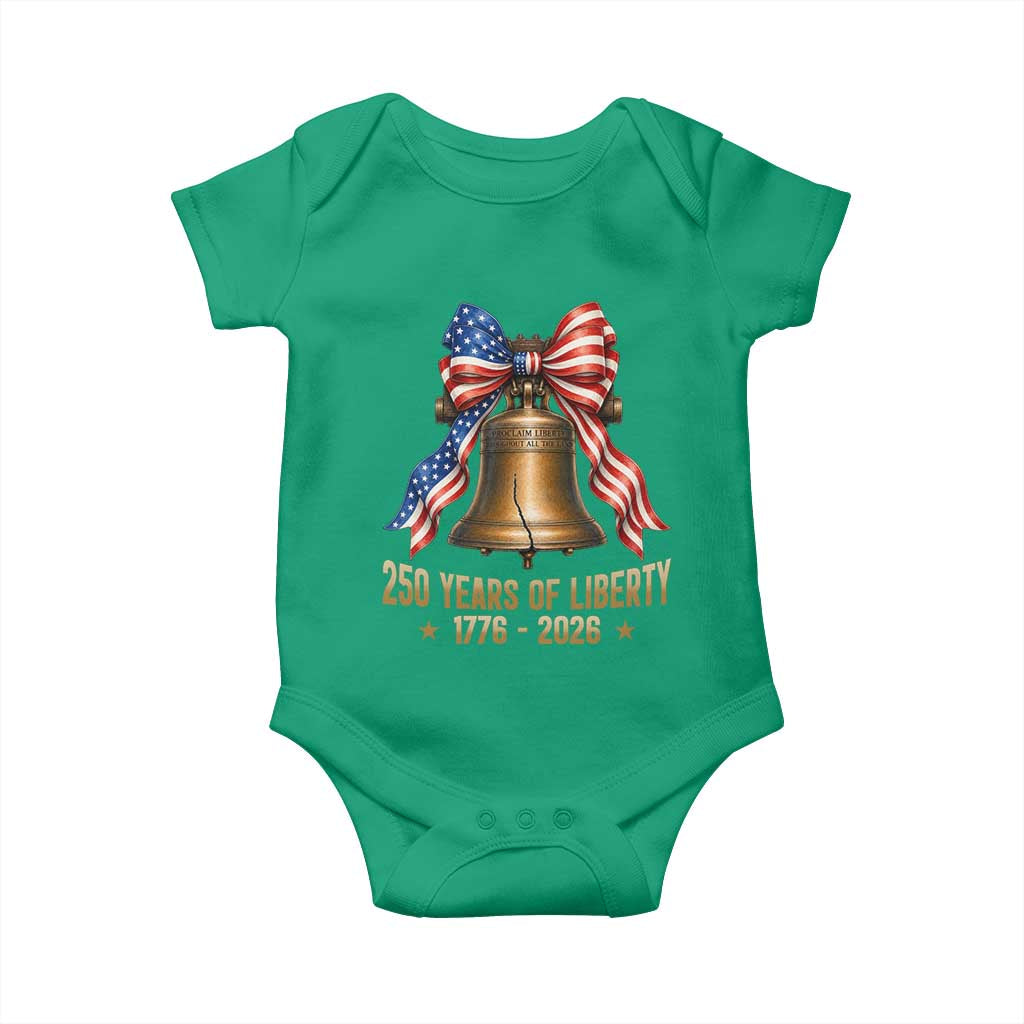 250 Years Of Liberty Baby Onesie American Heritage Bell Graphic