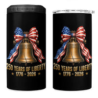 250 Years Of Liberty 4 in 1 Can Cooler Tumbler American Heritage Bell Graphic