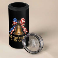 250 Years Of Liberty 4 in 1 Can Cooler Tumbler American Heritage Bell Graphic