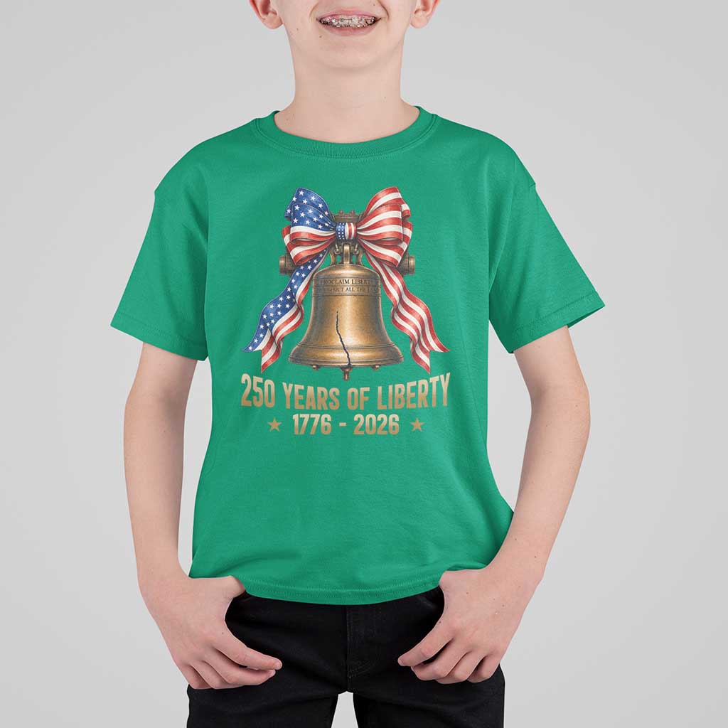 250 Years Of Liberty T Shirt For Kid American Heritage Bell Graphic